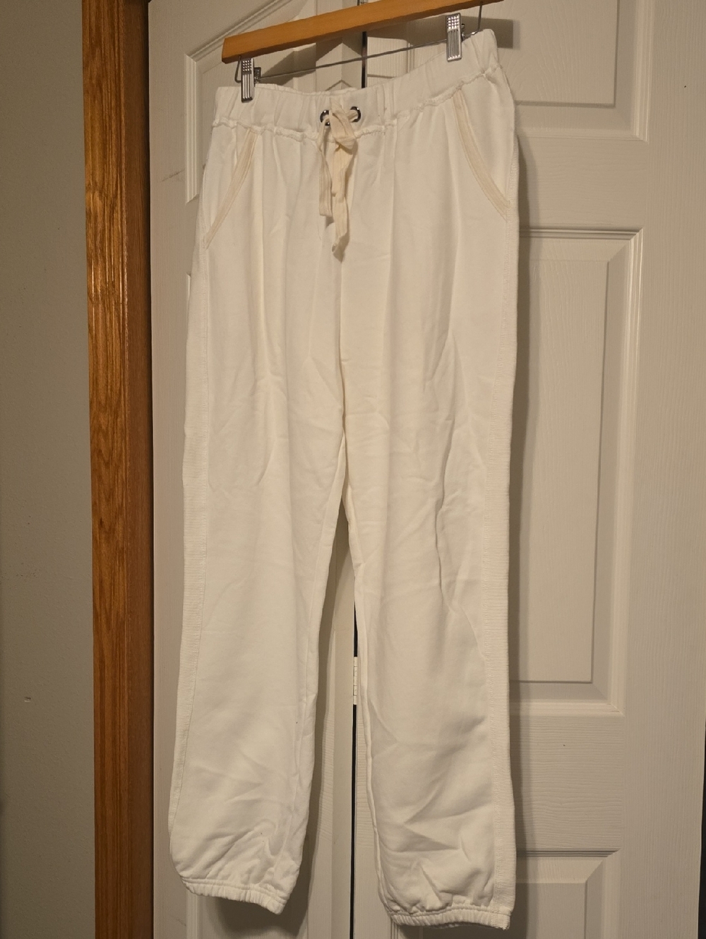 Hem & Thread Cream Drawstring Pants